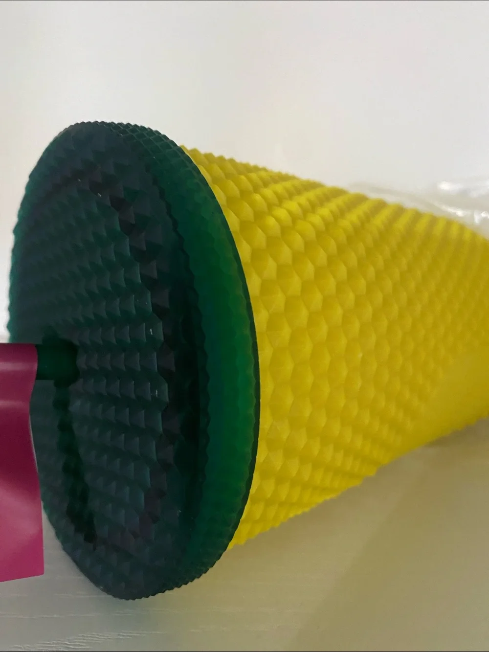 Starbucks Yellow Textured Tumbler with Green Lid